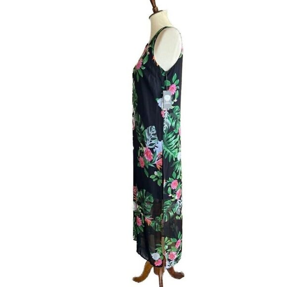 Women's Vince Camuto Havana Tropical Maxi Dress Size XS Black - Picture 6 of 16